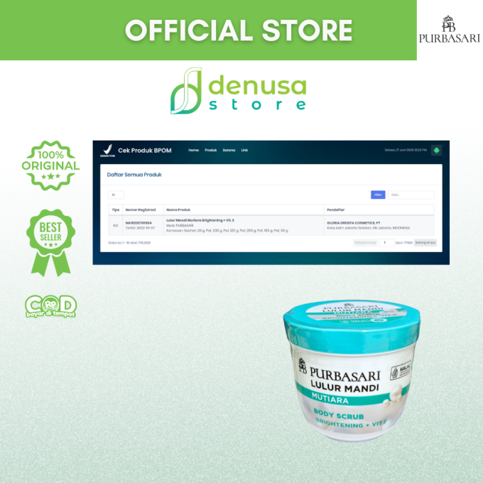 PURBASARI Lulur Mandi Mutiara Body Scrub 200 gram