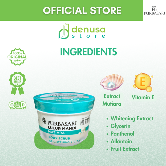 PURBASARI Lulur Mandi Mutiara Body Scrub 100 gram