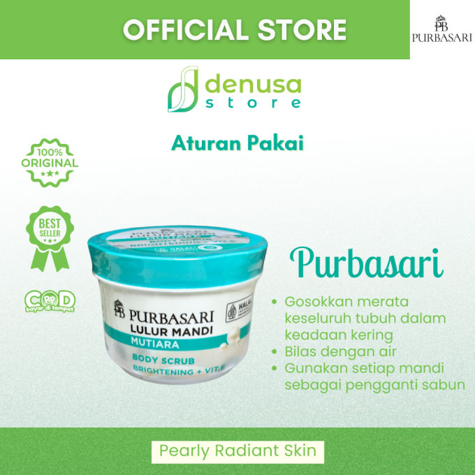 PURBASARI Lulur Mandi Mutiara Body Scrub 100 gram
