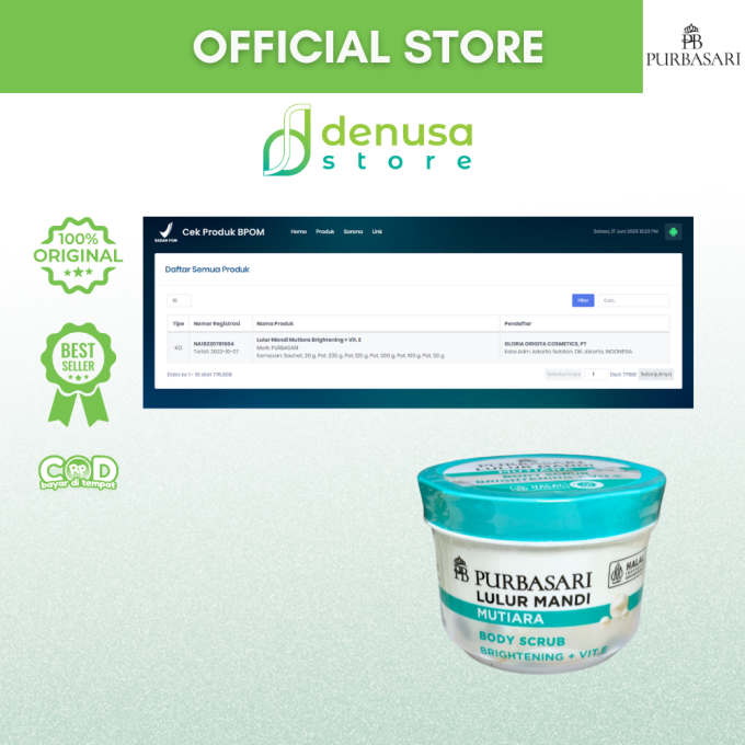PURBASARI Lulur Mandi Mutiara Body Scrub 100 gram