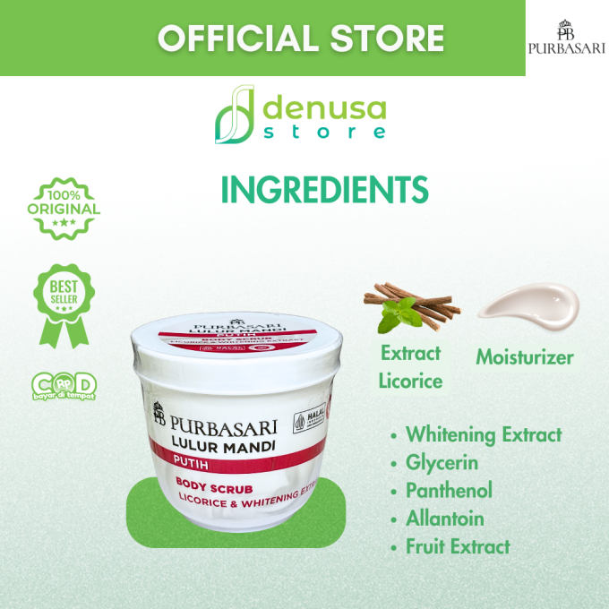 PURBASARI Lulur Mandi Putih Body Scrub 200 gram