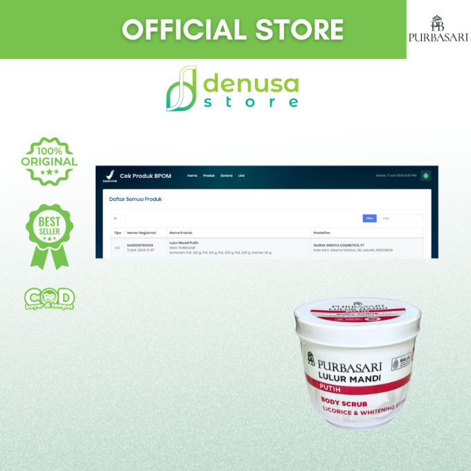PURBASARI Lulur Mandi Putih Body Scrub 200 gram