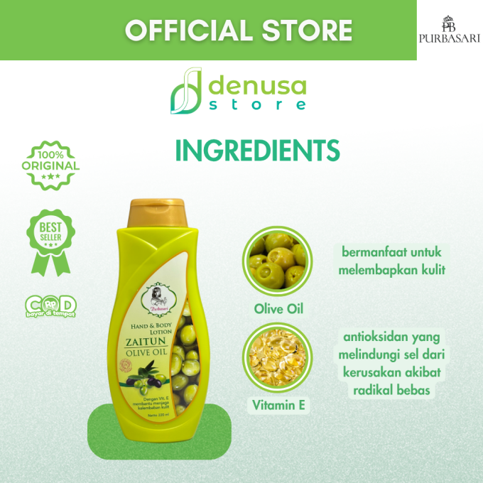 PURBASARI Hand n Body Lotion Zaitun Olive Oil 220 ml