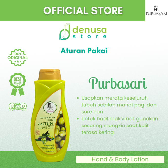PURBASARI Hand n Body Lotion Zaitun Olive Oil 220 ml