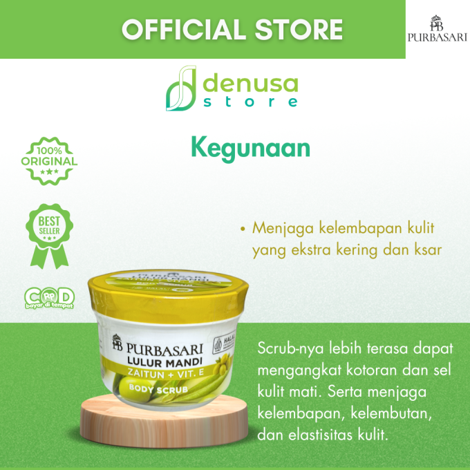 PURBASARI Lulur Mandi Zaitun + Vit E Body Scrub 100 gram