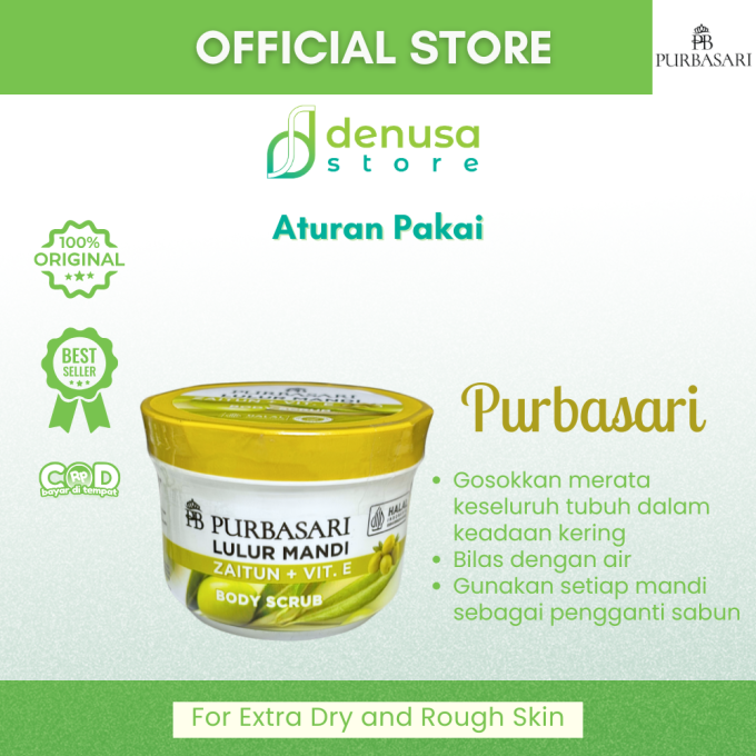PURBASARI Lulur Mandi Zaitun + Vit E Body Scrub 100 gram