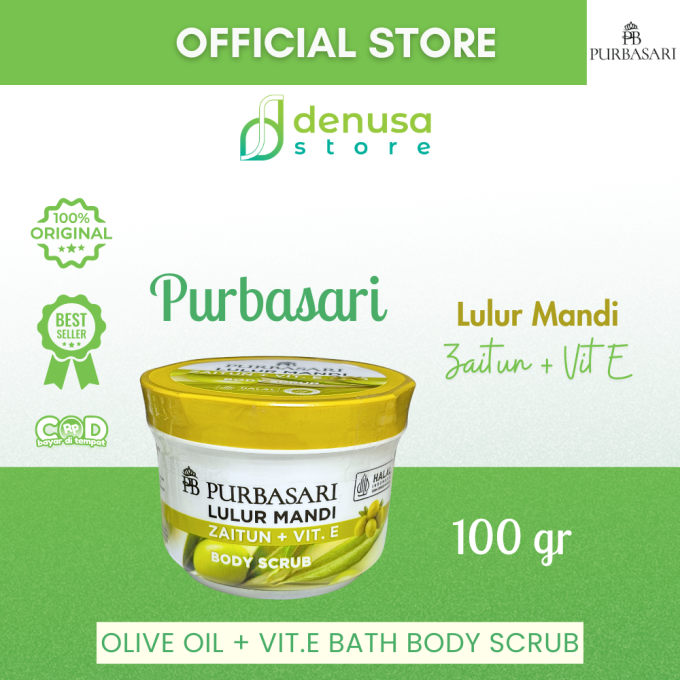 PURBASARI Lulur Mandi Zaitun + Vit E Body Scrub 100 gram