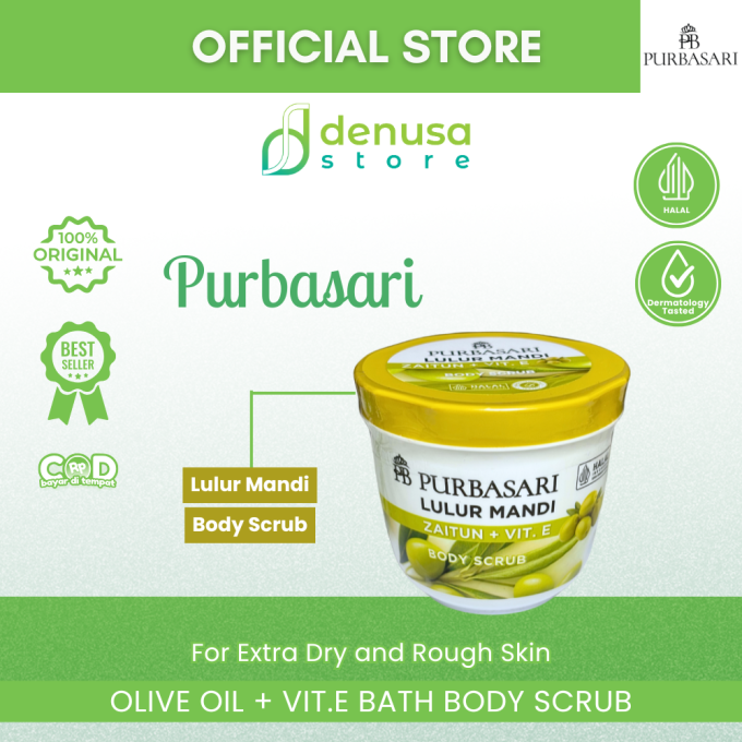 PURBASARI Lulur Mandi Zaitun + Vit E Body Scrub 200 gram