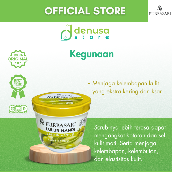 PURBASARI Lulur Mandi Zaitun + Vit E Body Scrub 200 gram
