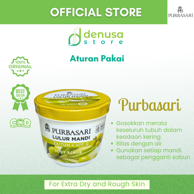 PURBASARI Lulur Mandi Zaitun + Vit E Body Scrub 200 gram