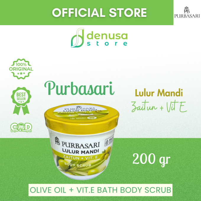 PURBASARI Lulur Mandi Zaitun + Vit E Body Scrub 200 gram