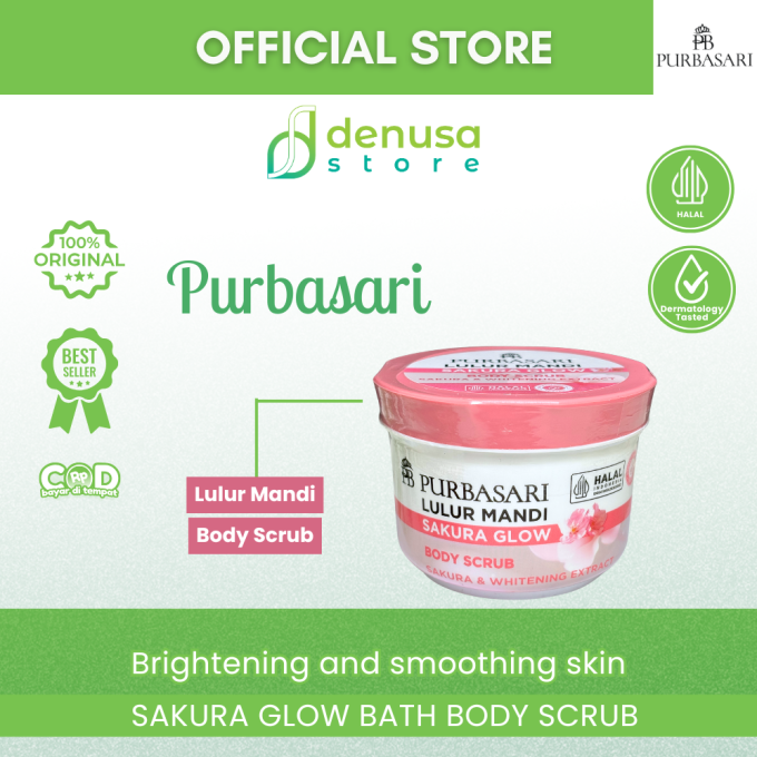PURBASARI Lulur Mandi Sakura Glow Body Scrub 100 gram