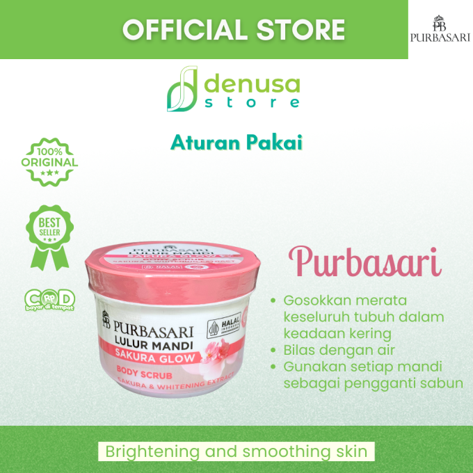 PURBASARI Lulur Mandi Sakura Glow Body Scrub 100 gram