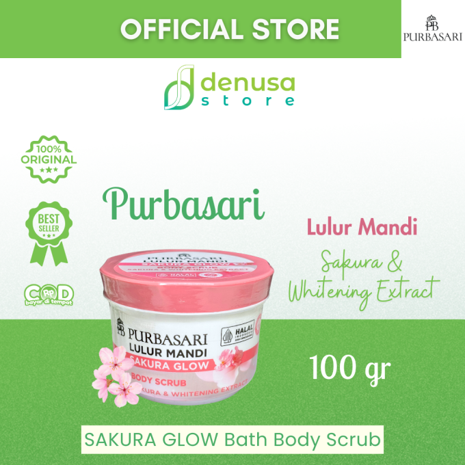 PURBASARI Lulur Mandi Sakura Glow Body Scrub 100 gram