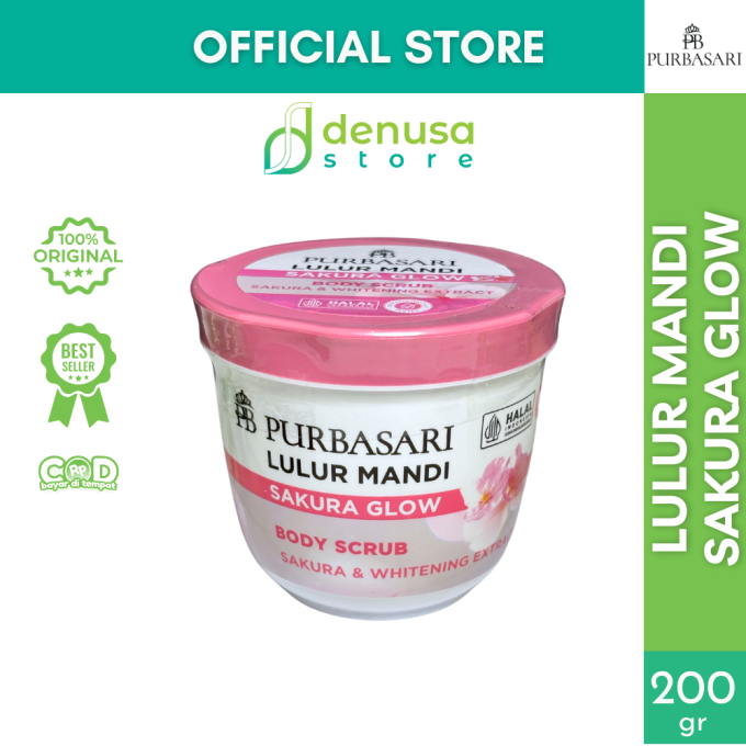 PURBASARI Lulur Mandi Sakura Glow Body Scrub 200 gram