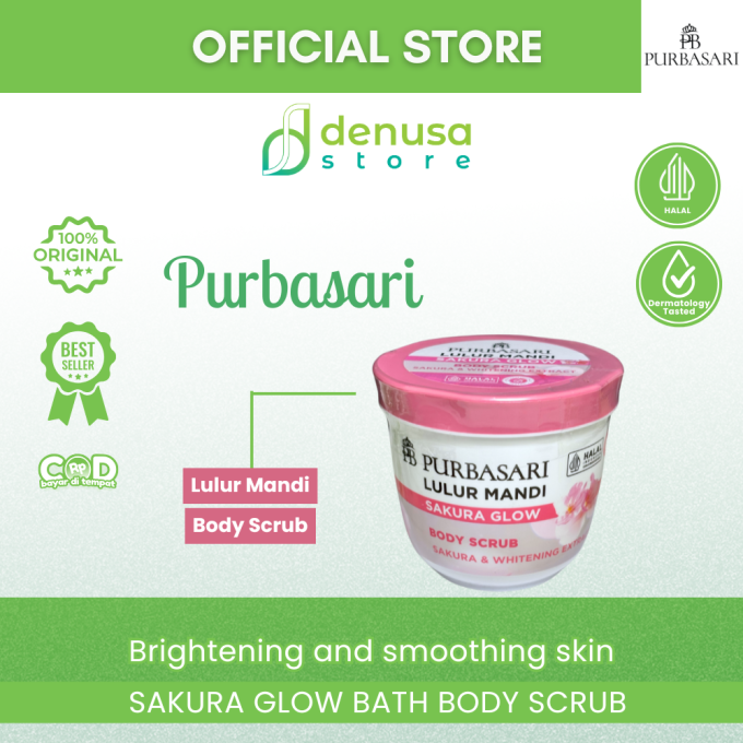 PURBASARI Lulur Mandi Sakura Glow Body Scrub 200 gram