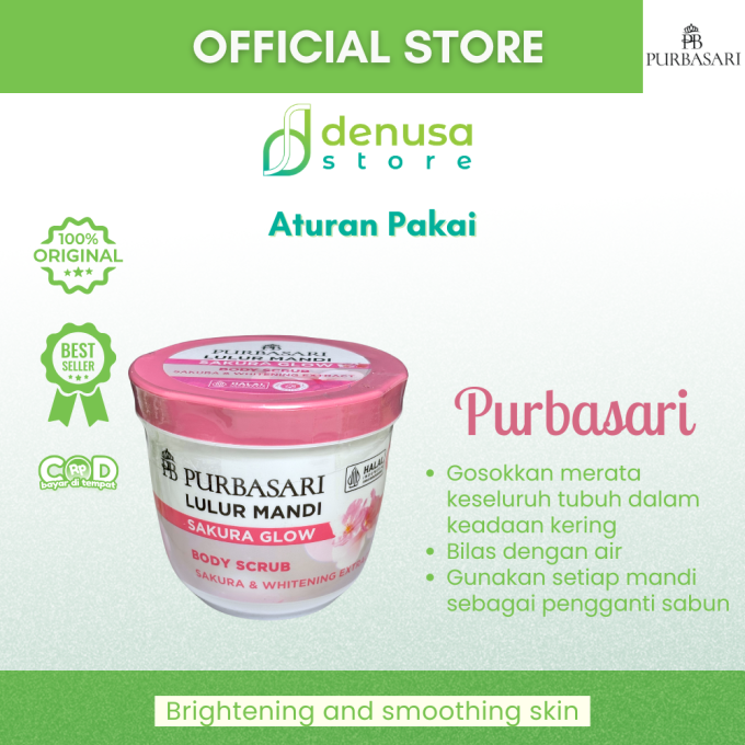 PURBASARI Lulur Mandi Sakura Glow Body Scrub 200 gram