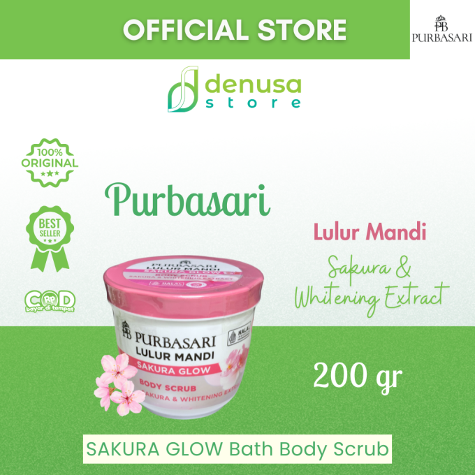 PURBASARI Lulur Mandi Sakura Glow Body Scrub 200 gram