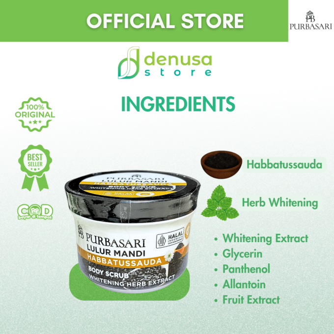 PURBASARI Lulur Mandi Habbatussauda Body Scrub 100 gram