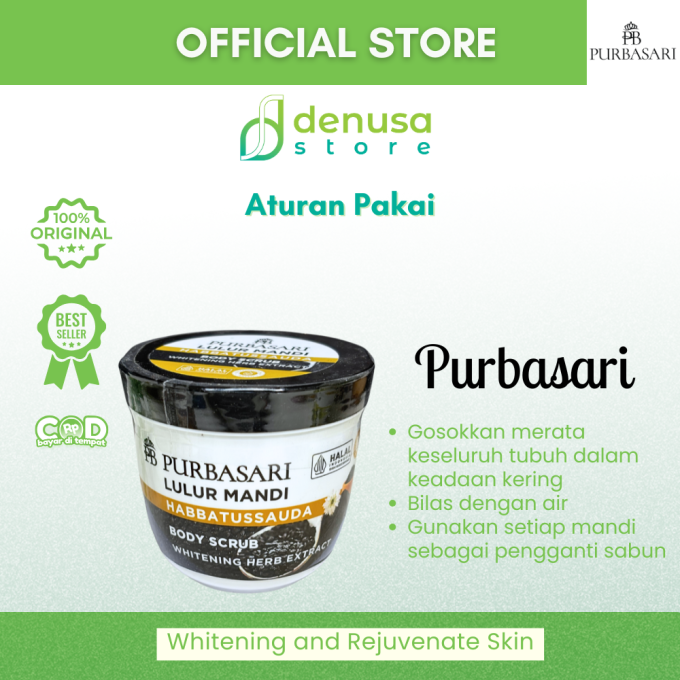 PURBASARI Lulur Mandi Habbatussauda Body Scrub 200 gram