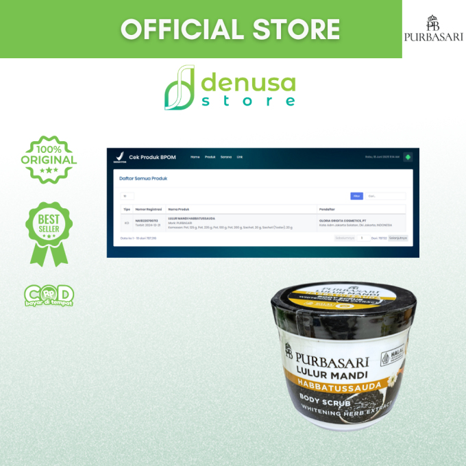 PURBASARI Lulur Mandi Habbatussauda Body Scrub 200 gram