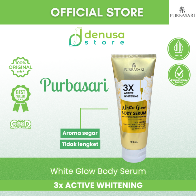 PURBASARI 3X Active Whitening White Glow Body Serum 180 ml