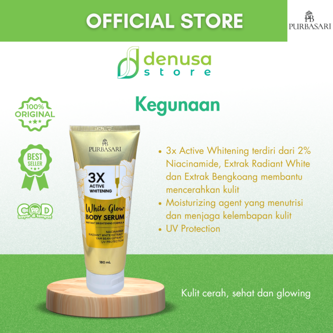 PURBASARI 3X Active Whitening White Glow Body Serum 180 ml