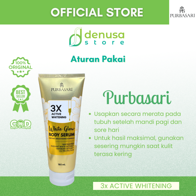 PURBASARI 3X Active Whitening White Glow Body Serum 180 ml