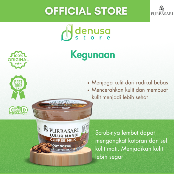 PURBASARI Lulur Mandi Coffee Milk Body Scrub 100 gram
