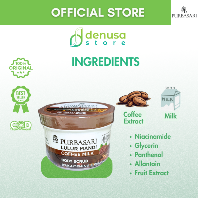PURBASARI Lulur Mandi Coffee Milk Body Scrub 100 gram