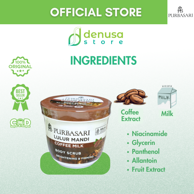 PURBASARI Lulur Mandi Coffee Milk Body Scrub 200 gram