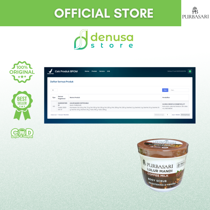 PURBASARI Lulur Mandi Coffee Milk Body Scrub 200 gram