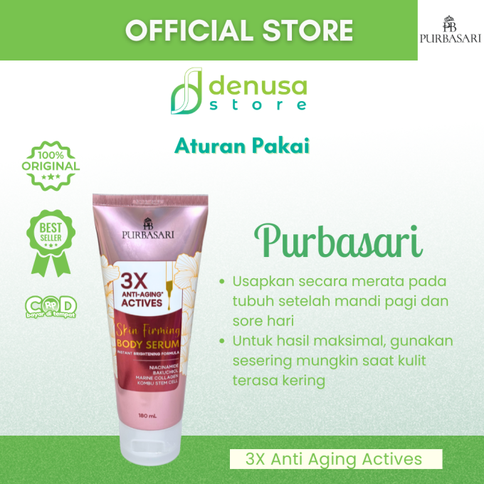 PURBASARI 3X Anti Aging Actives Skin Firming Body Serum 180 ml