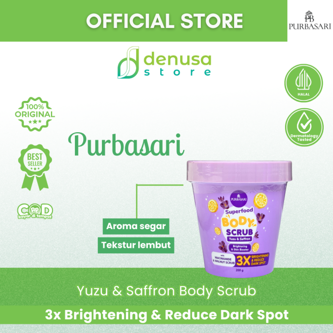 PURBASARI Superfood Yuzu n Saffron Body Scrub 200 g