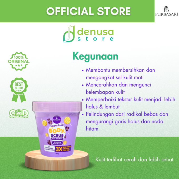 PURBASARI Superfood Yuzu n Saffron Body Scrub 200 g