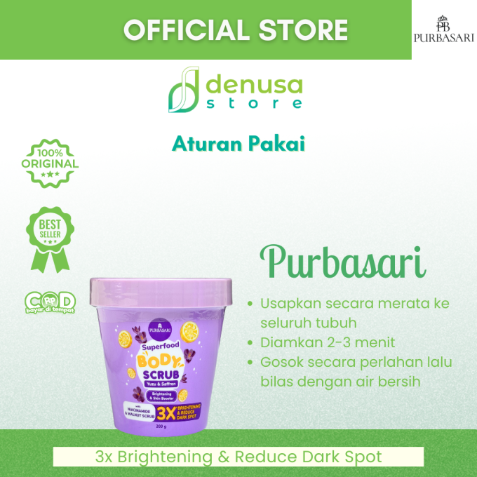 PURBASARI Superfood Yuzu n Saffron Body Scrub 200 g