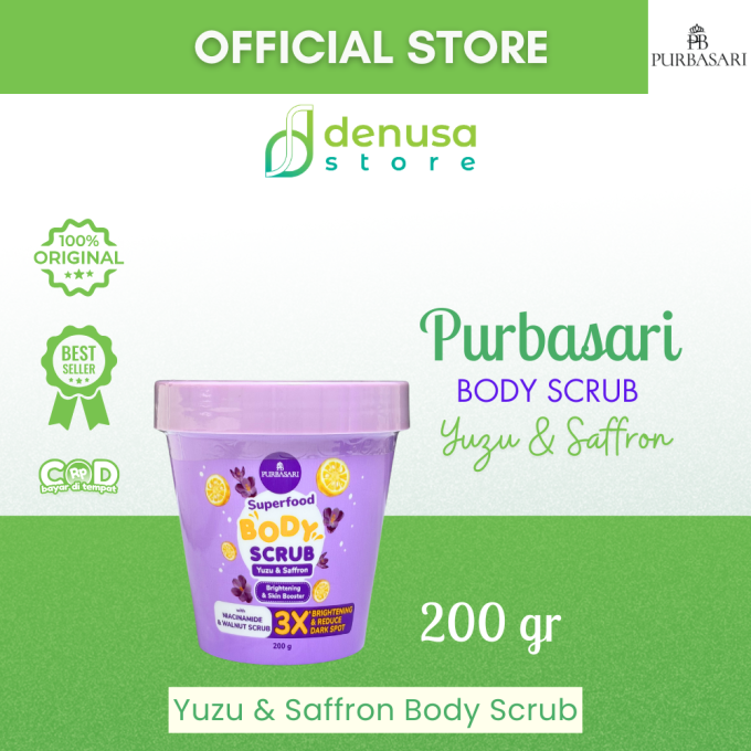 PURBASARI Superfood Yuzu n Saffron Body Scrub 200 g