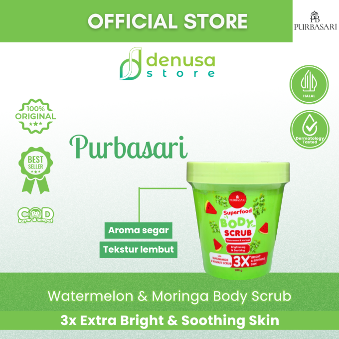PURBASARI Superfood Watermelon n Moringa Body Scrub 200 g