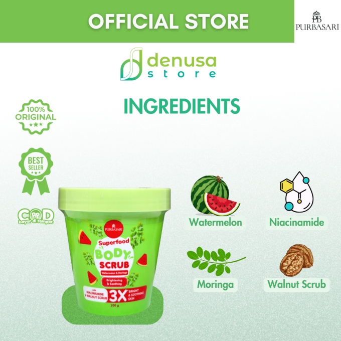 PURBASARI Superfood Watermelon n Moringa Body Scrub 200 g