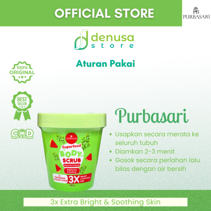 PURBASARI Superfood Watermelon n Moringa Body Scrub 200 g