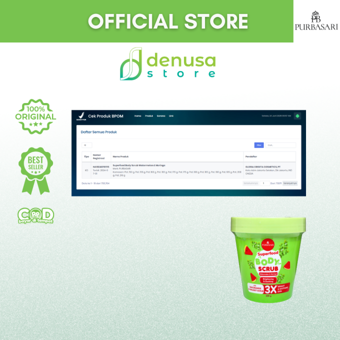 PURBASARI Superfood Watermelon n Moringa Body Scrub 200 g