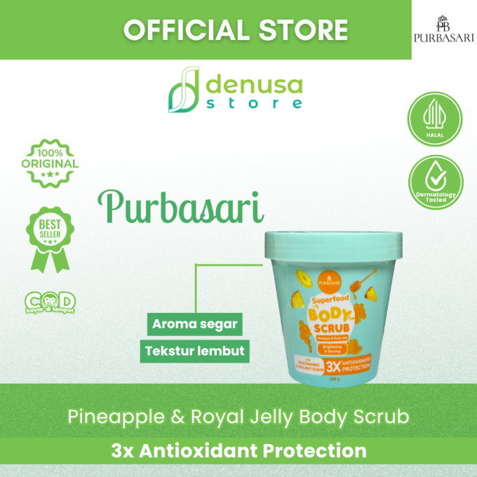 PURBASARI Superfood Pineapple n Royal Jelly Body Scrub 200 g