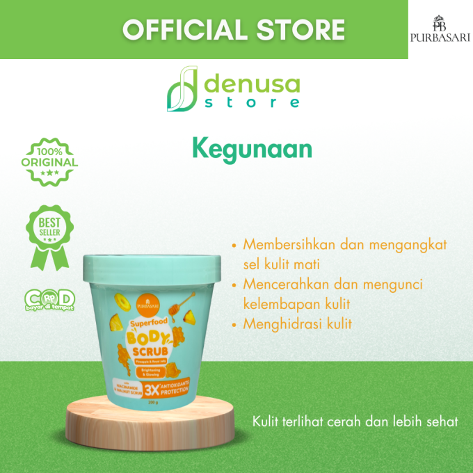 PURBASARI Superfood Pineapple n Royal Jelly Body Scrub 200 g