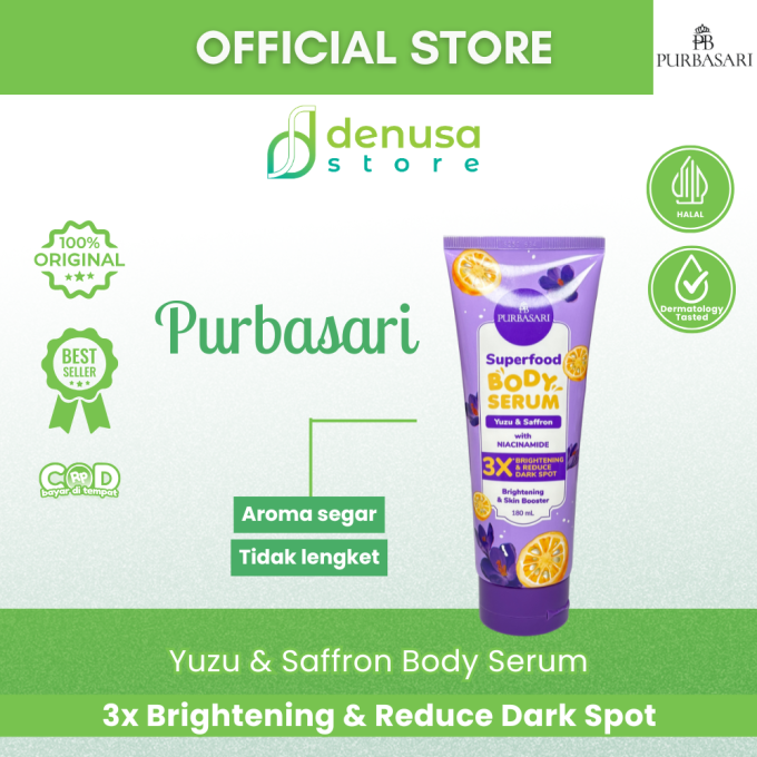 PURBASARI Superfood Yuzu n Saffron Body Serum 180 ml