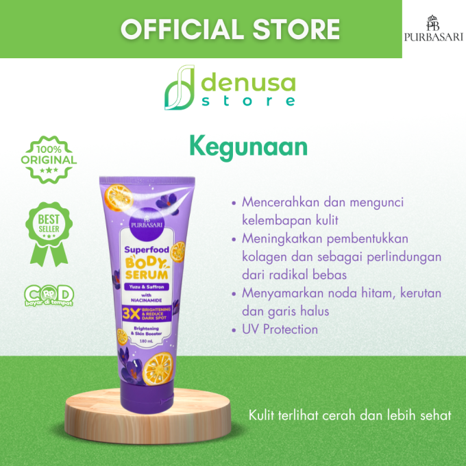 PURBASARI Superfood Yuzu n Saffron Body Serum 180 ml