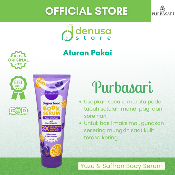 PURBASARI Superfood Yuzu n Saffron Body Serum 180 ml