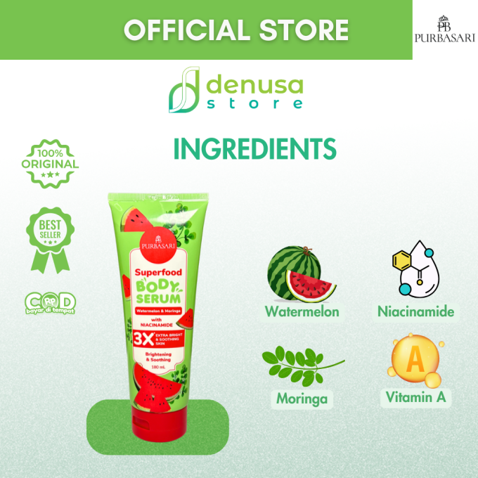PURBASARI Superfood Watermelon n Moringa Body Serum 180 ml