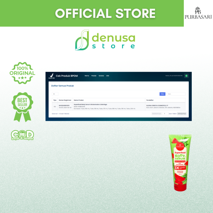 PURBASARI Superfood Watermelon n Moringa Body Serum 180 ml