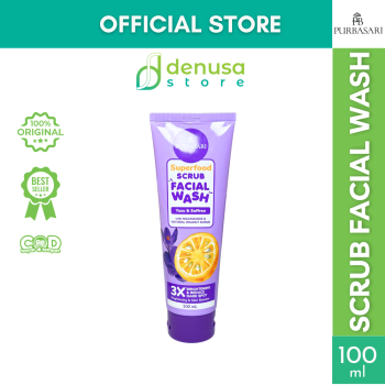 PURBASARI Superfood Yuzu n Saffron Scrub Facial Wash 100 ml