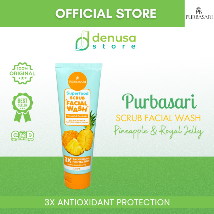 PURBASARI Superfood Pineapple n Royal Jelly Scrub Facial Wash 100 ml